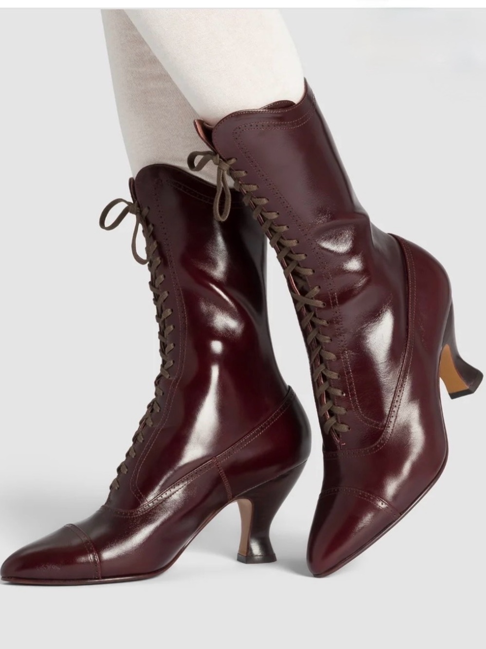 American Duchess Edith Edwardian Boot 8.5 Never Worn Cordovan